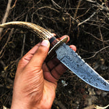 New Custom Handmade Damascus Steel Hunting Skinning Knife