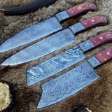 Damascus Hand Made Kitchen Knives Set