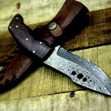 Custom Handmade Damascus Steel Raindrop Hunting/Skinning Knife