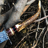 New Custom Handmade Damascus Steel Hunting Skinning Knife
