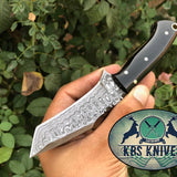 Beautiful Custom Handmade Damascus Steel EDC Tanto Blade Knife