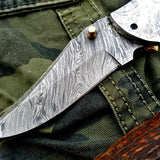 Custom Handmade Damascus Steel Folding Pocket Knife