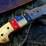 Custom Handmade Damascus Blade Folding Pocket Knife