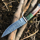 New Custom Handmade Damascus Steel Hunting Knife