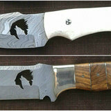 Custom Handmade Deer Hunting Skinning Knife with Wolf Wirecut Blade