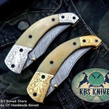 Custom Handmade Damascus Steel Folding Pocket Knives ( Deal )