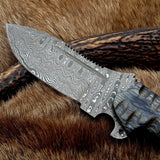 tactical Damascus knife