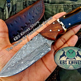 Custom Handmade Damascus Steel Skinning Knife