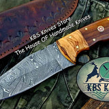 Custom Handmade Twist Damascus Steel Hunting Skinning Knife