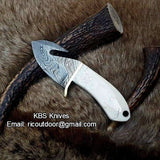 Mini Guthook Knife - Damascus Steel & Rosewood Handle
