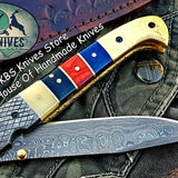 Custom Handmade Damascus Blade Folding Pocket Knife