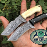 Beautiful Custom Handmade Damascus Steel EDC Tanto Blade Knives