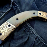 Custom Handmade Damascus Steel Folding Pocket Knife