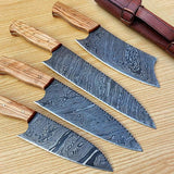 Damascucs steel kitchen knives set