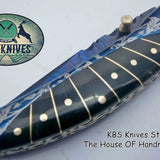 New Custom Handmade Patina-Color Damascus EDC Folding Knife