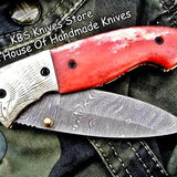 Custom Handmade Damascus Steel Folding Pocket Knife
