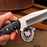 Custom Handmade D2 Tool Steel Bushcraft Hunter Skinning Knife