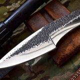 Custom Handmade Hunters Knife with Leather Sheath