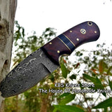 Custom Handmade Damascus Steel Blade EDC Skinner Knife