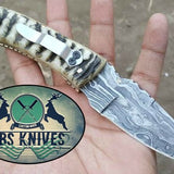 Custom Handmade Damascus Steel EDC Folding Knife With Pocket Clip