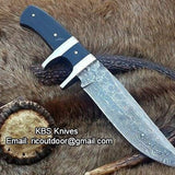 Stealth Hunter Custom Handmade Damascus Fixed-Blade Hunting Knife for Hunters 10 Inches KBS Knives Store