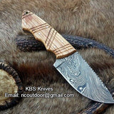 Custom Handmade Fixed-Blade Skinning Knife with Olivewood Handle