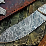 Custom Handmade Damascus Steel Hunting Skinning Knife