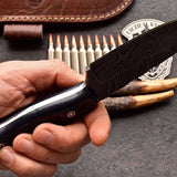 Custom Handmade Twist Damascus WIDE Deer - Elk Hunting Skinner EDC Knife