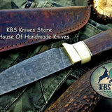 Custom Handmade Damascus Steel Hunting Skinning Hunting Knife