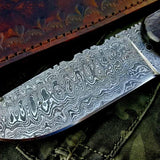 Custom Handmade Damascus Steel Hunting Skinning Camping Knife