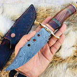 Custom Handmade Hunting Knife with Walnut Wood Handle