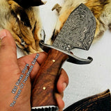 Full Tang Custom Handmade Damascus Steel Hunting Skinning Knives