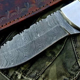 Custom Handmade Damascus Steel Hunting Skinning Camping Knife