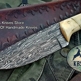 Custom Handmade Damascus Steel Hunting Knife