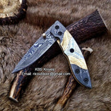 Hand Made Damascus Folding Knife
