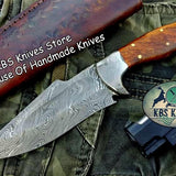 Custom Handmade Damascus Steel Hunting Skinning Camping Knife