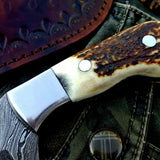 Custom Handmade Twist Damascus Steel Skinner Knife