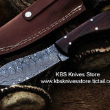 Full Tang Custom Handmade Damascus Steel Hunting Skinning Knife