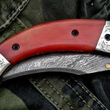 Custom Handmade Damascus Steel Folding Pocket Knife