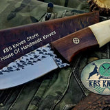 Custom Handmade Hammered 1095 High Carbon Steel Hunting Knife
