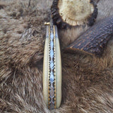 Everyday Carry Damascus Steel Folding Pocket Knife with Bone Handle & Damascus Bolster