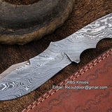 Damascus Skinner Blank Blade Knife