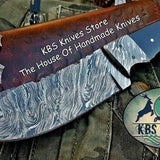 Custom Handmade Damascus Steel Hunting Skinning Knife