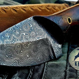 Custom Handmade Damascus Steel Hunting Skinning Knife
