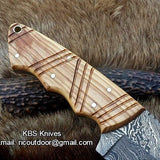 Custom Handmade Fixed-Blade Skinning Knife with Olivewood Handle
