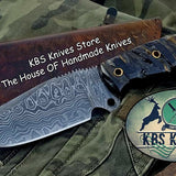 Custom Handmade Damascus Steel Hunting Skinning Camping Knife