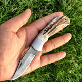 Beautiful Custom Handmade Damascus Steel EDC back Lock Pocket knife