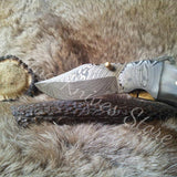 Everyday Carry Damascus Steel Folding Pocket Knife with Sheep Horn Handle – The Ram’s Edge