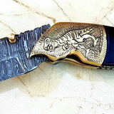 Custom Handmade Damascus Steel Folding Pocket Knife