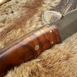 Skinning Blade Custom Handmade Full Tang Damascus Steel with Rosewood Handle, 7.5-inch - The Rosewood Edge